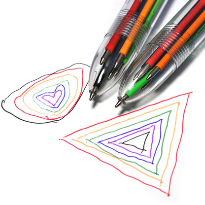 Retractable 6-Color Ballpoint Pens Set (2 Pcs) by HitMyNeed
