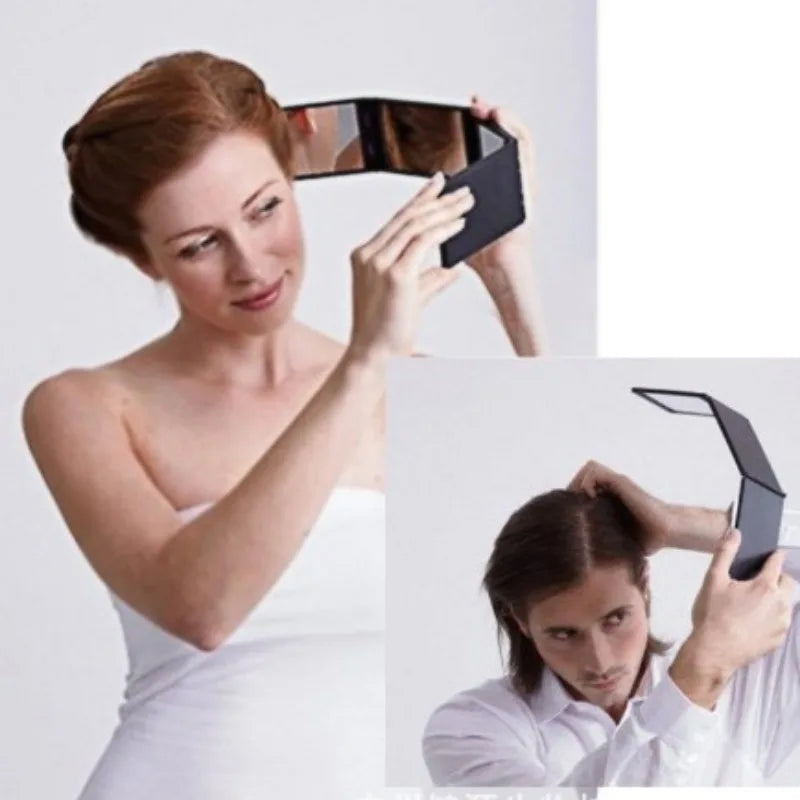 Retractable Adjustable Trifold Mirror for Self Haircuts by HitMyNeed