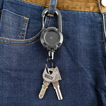 Retractable Anti-Loss Metal Keychain with Elastic Cord by HitMyNeed