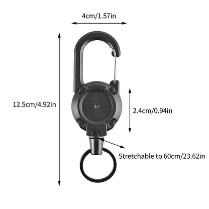 Retractable Anti-Loss Metal Keychain with Elastic Cord by HitMyNeed