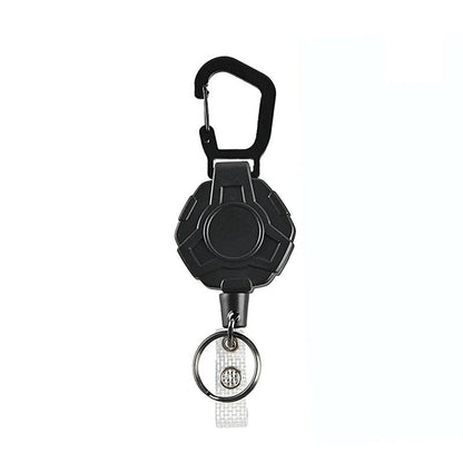 Retractable Anti-Loss Metal Keychain with Elastic Cord h by HitMyNeed