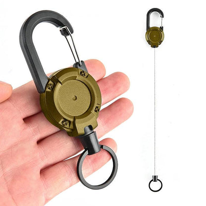 Retractable Anti-Loss Metal Keychain with Elastic Cord k by HitMyNeed