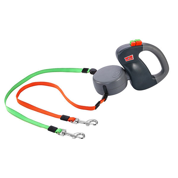 Retractable Double Dog Leash with Dual Brakes by HitMyNeed