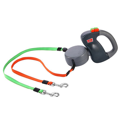 Retractable Double Dog Leash with Dual Brakes by HitMyNeed
