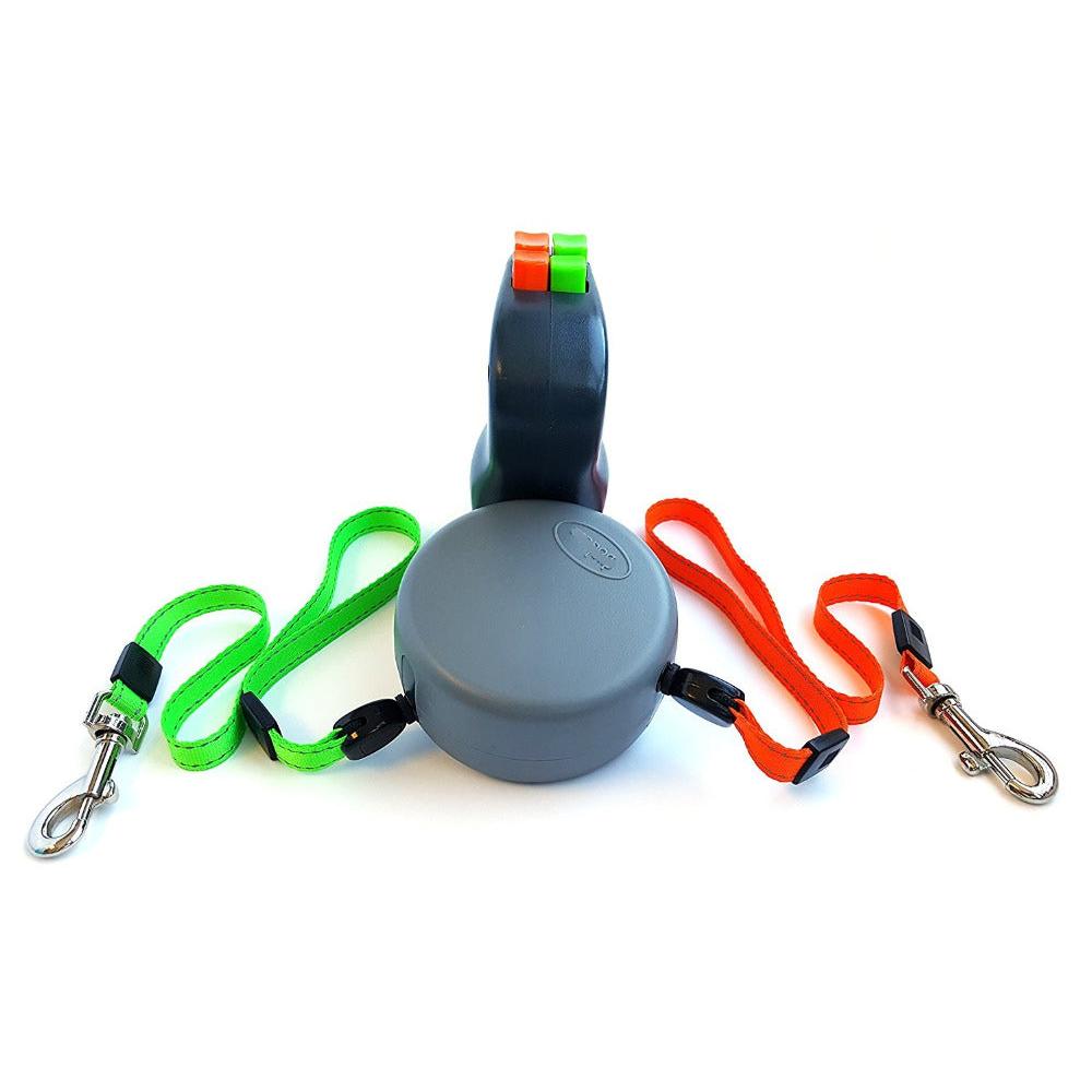 Retractable Double Dog Leash with Dual Brakes by HitMyNeed