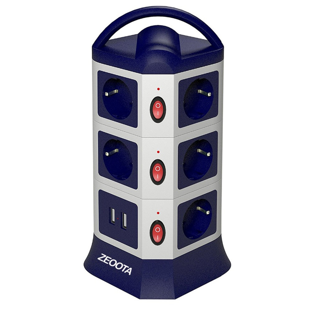 Retractable Extension Cord Multi-Socket Tower EU Plug by HitMyNeed