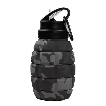 Retractable Foldable Silicone Water Bottle 580ml camouflage-gray by HitMyNeed