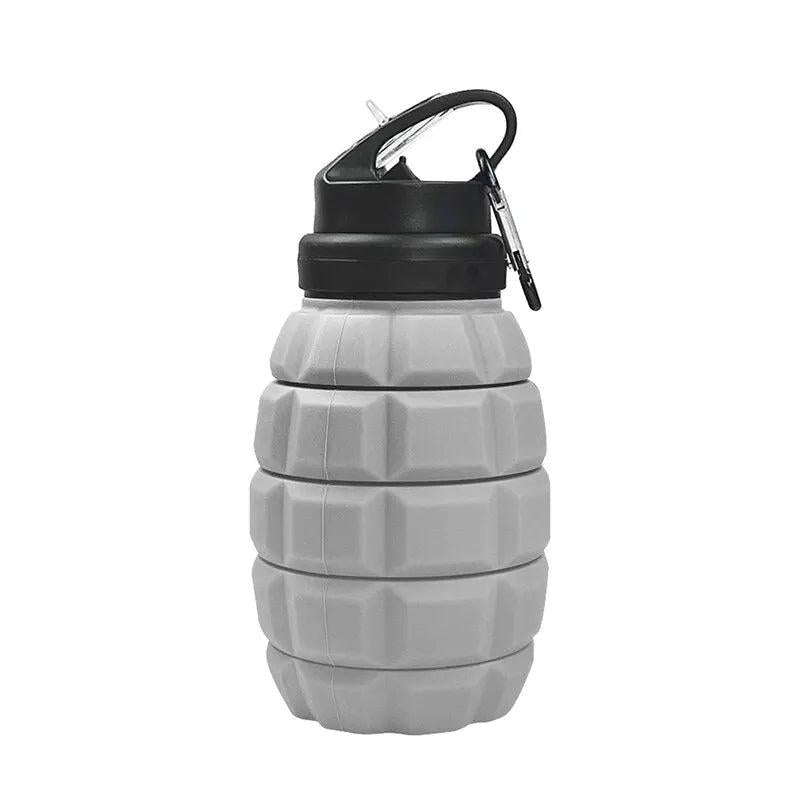 Retractable Foldable Silicone Water Bottle 580ml gray by HitMyNeed