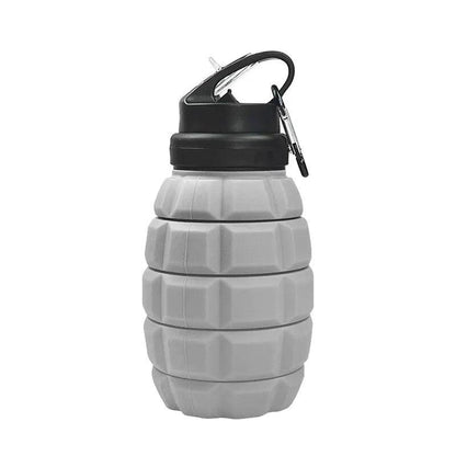Retractable Foldable Silicone Water Bottle 580ml gray by HitMyNeed