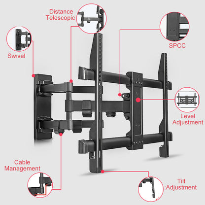 Retractable Full-Motion TV Wall Mount 32-70 Inch by HitMyNeed