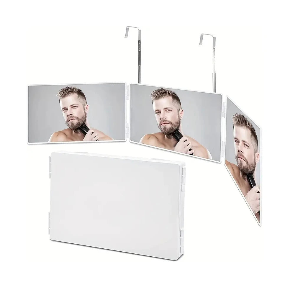 Retractable Hanging Three-Way Folding Makeup Mirror by HitMyNeed