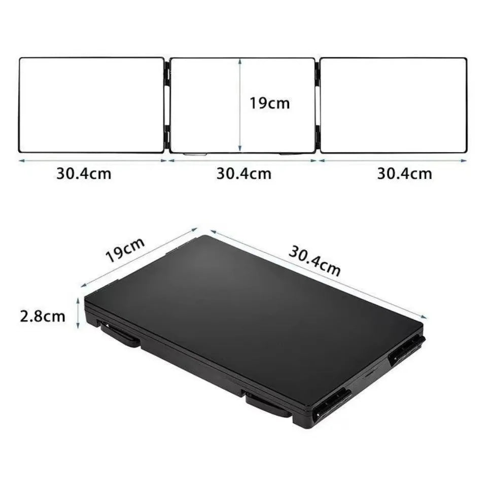 Retractable Hanging Three-Way Folding Makeup Mirror by HitMyNeed