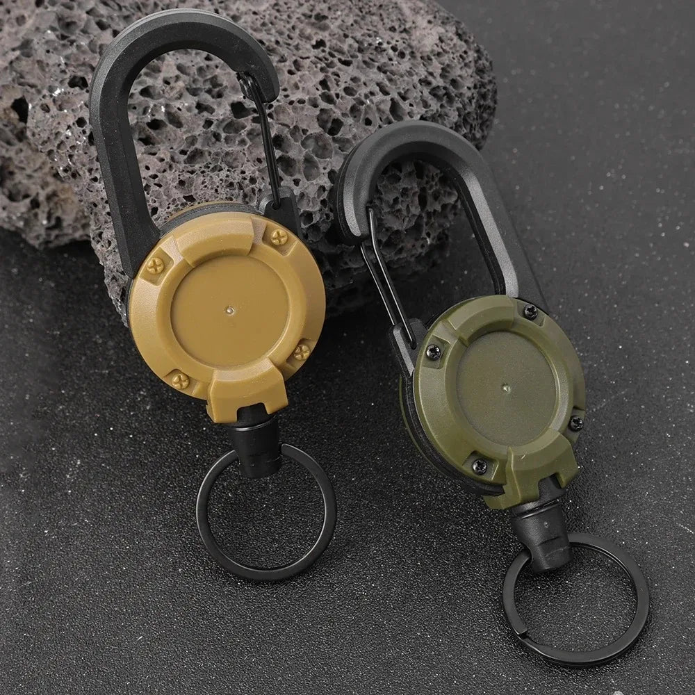 Retractable Heavy Duty Carabiner Keychain with Steel Cable by HitMyNeed