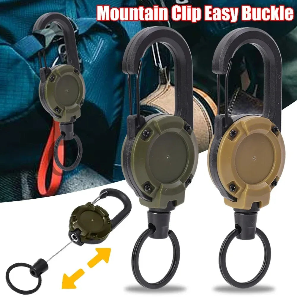 Retractable Heavy Duty Carabiner Keychain with Steel Cable by HitMyNeed