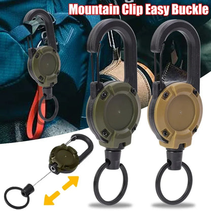 Retractable Heavy Duty Carabiner Keychain with Steel Cable by HitMyNeed