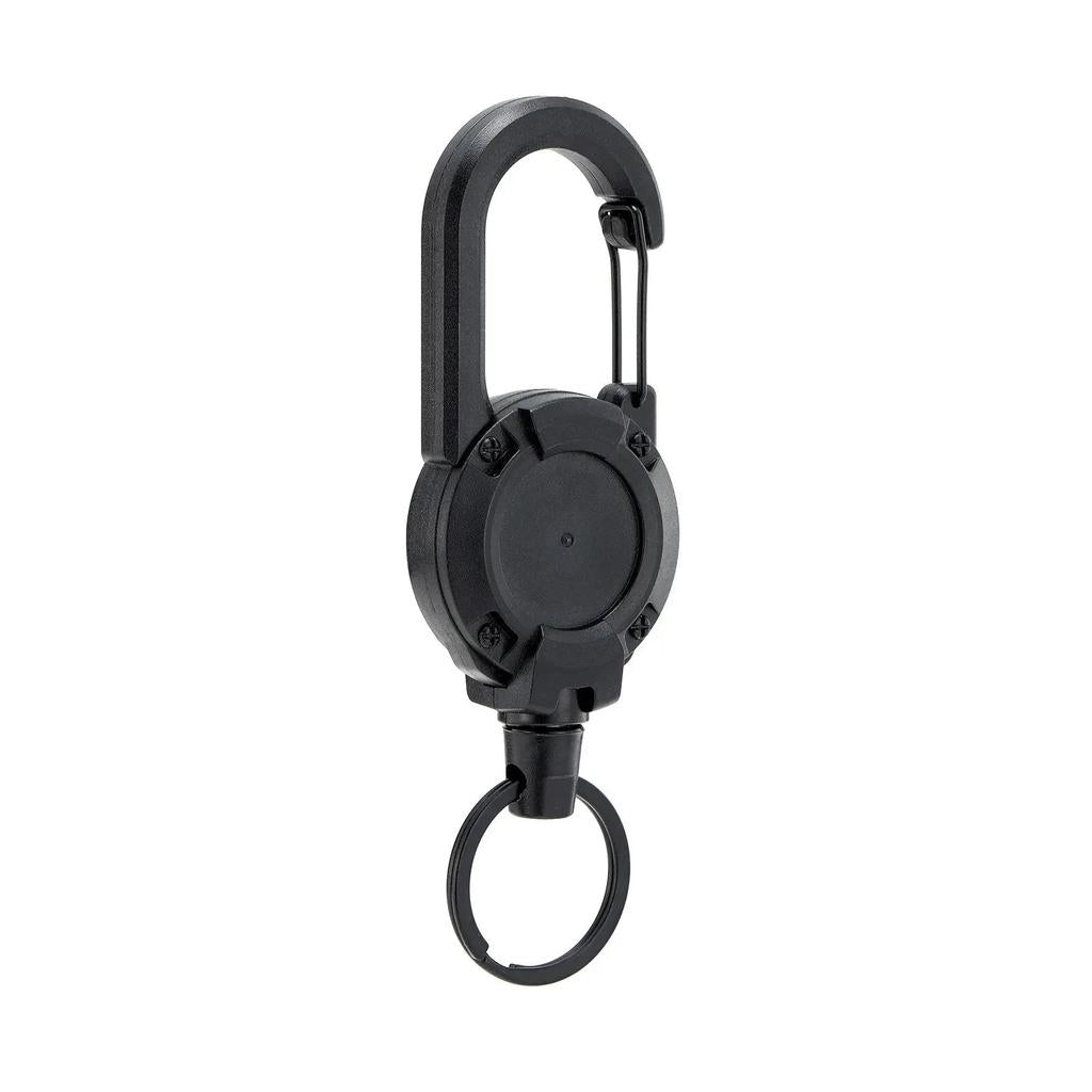 Retractable Heavy Duty Carabiner Keychain with Steel Cable black by HitMyNeed