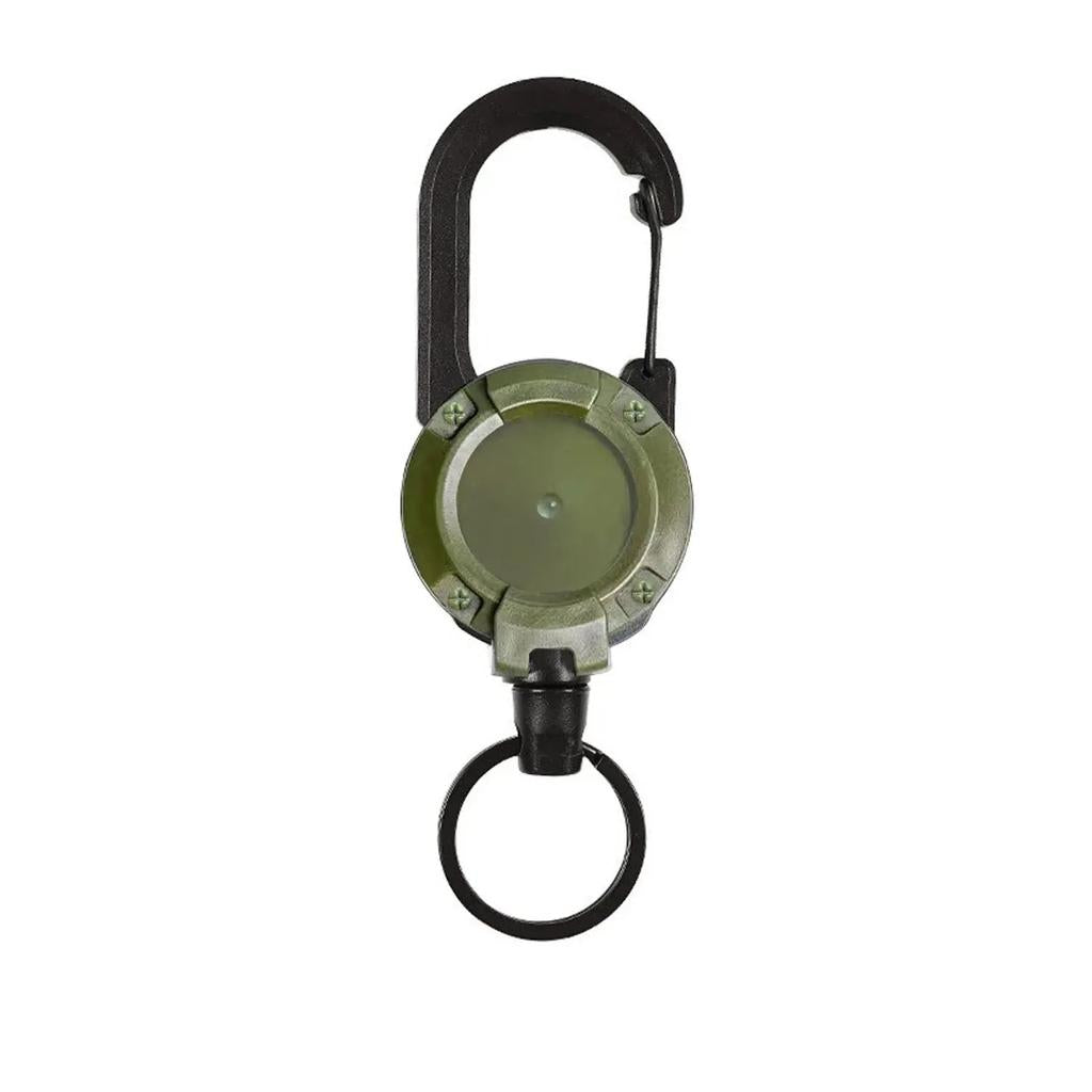 Retractable Heavy Duty Carabiner Keychain with Steel Cable green by HitMyNeed