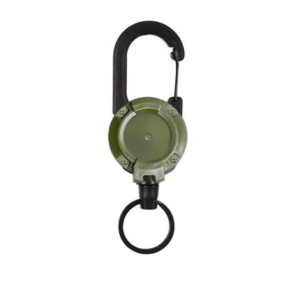 Retractable Heavy Duty Carabiner Keychain with Steel Cable green by HitMyNeed