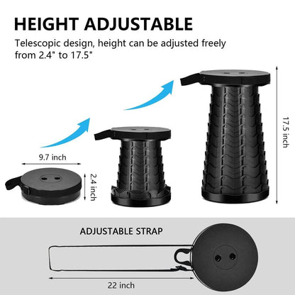 Retractable Portable Telescopic Camping Stool, 400 lbs by HitMyNeed