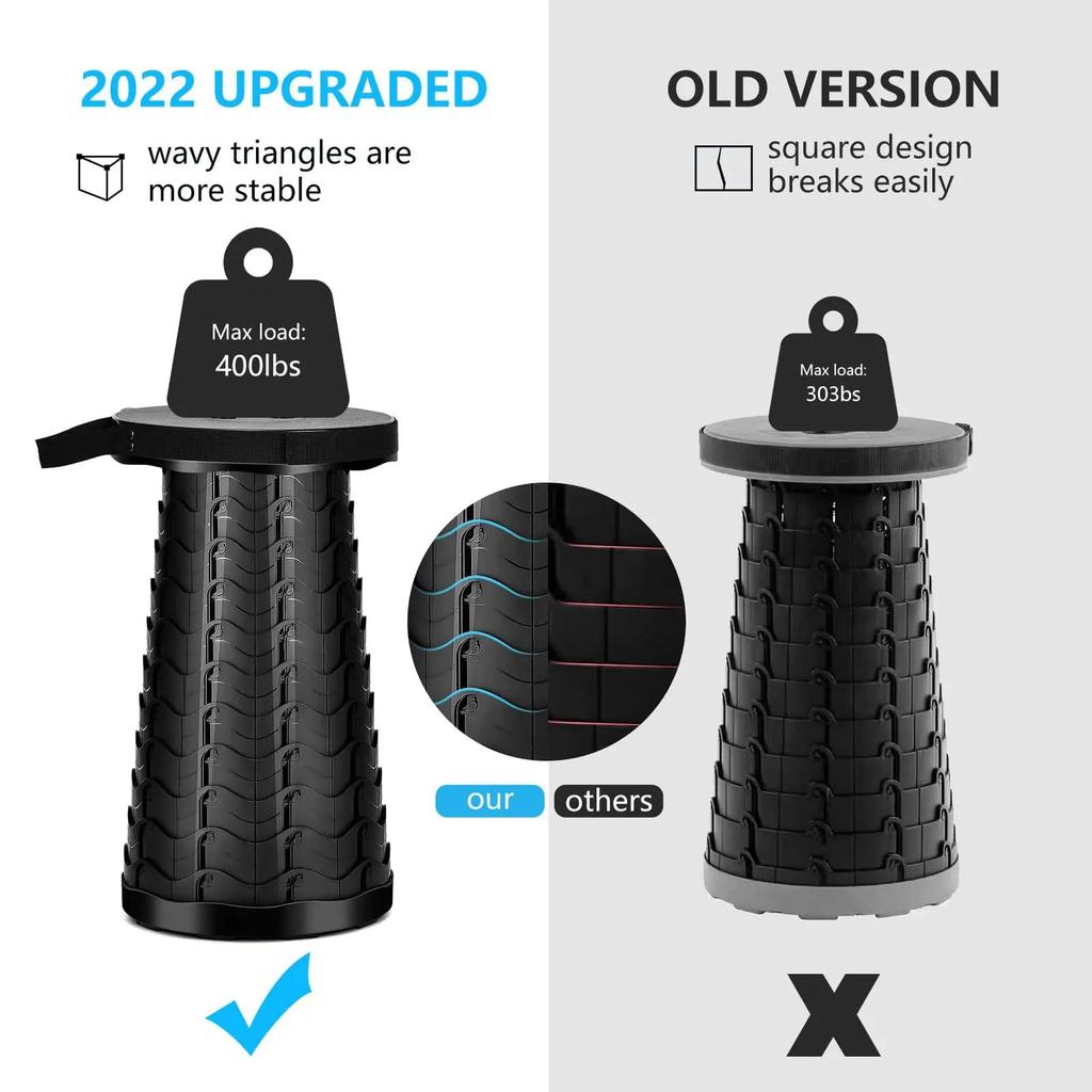 Retractable Portable Telescopic Camping Stool, 400 lbs by HitMyNeed