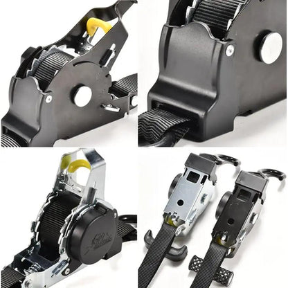 Retractable Ratchet Cargo Straps for Cars & Motorcycles by HitMyNeed