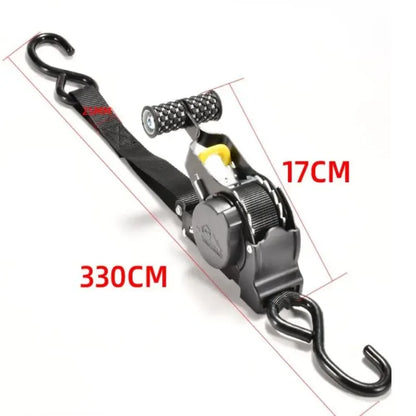 Retractable Ratchet Cargo Straps for Cars & Motorcycles by HitMyNeed