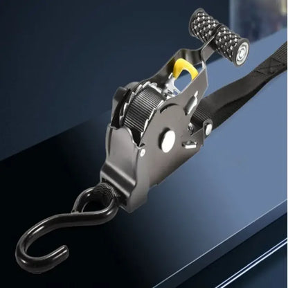 Retractable Ratchet Cargo Straps for Cars & Motorcycles by HitMyNeed
