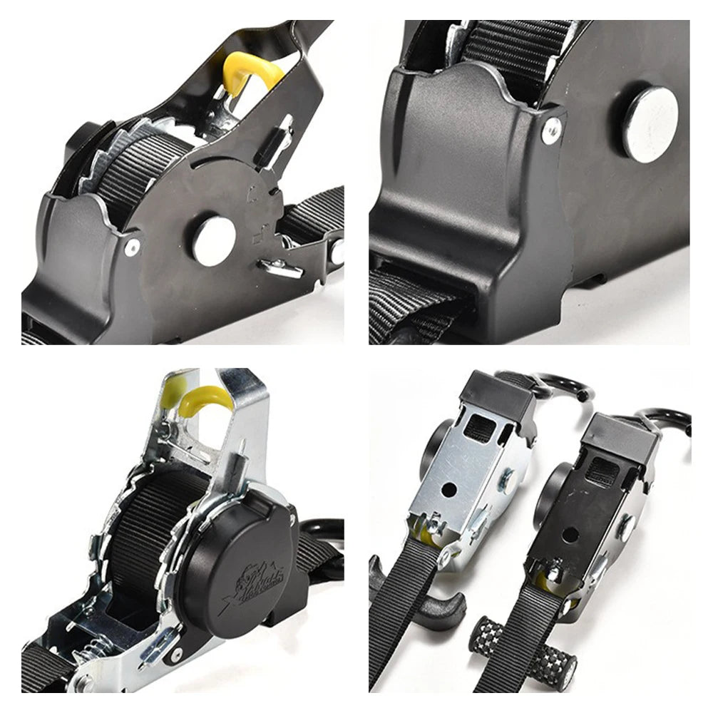 Retractable Ratchet Secure Cargo Straps for Cars & Motorcycles by HitMyNeed
