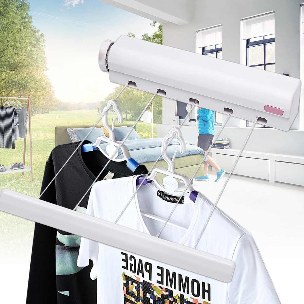 Retractable Wall-Mounted Clothes Drying Rack by HitMyNeed