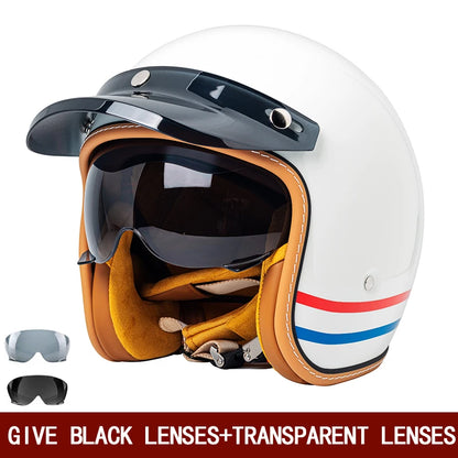 Retro 3/4 Semi-Open Motorcycle Helmet for Winter by HitMyNeed
