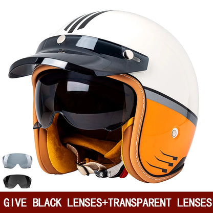 Retro 3/4 Semi-Open Motorcycle Helmet for Winter by HitMyNeed