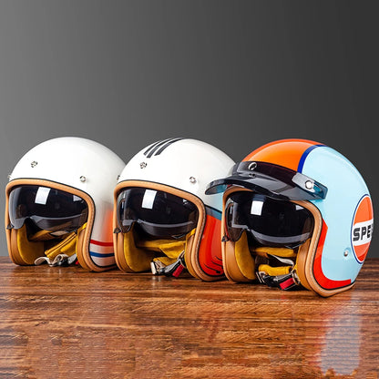Retro 3/4 Semi-Open Motorcycle Helmet for Winter by HitMyNeed