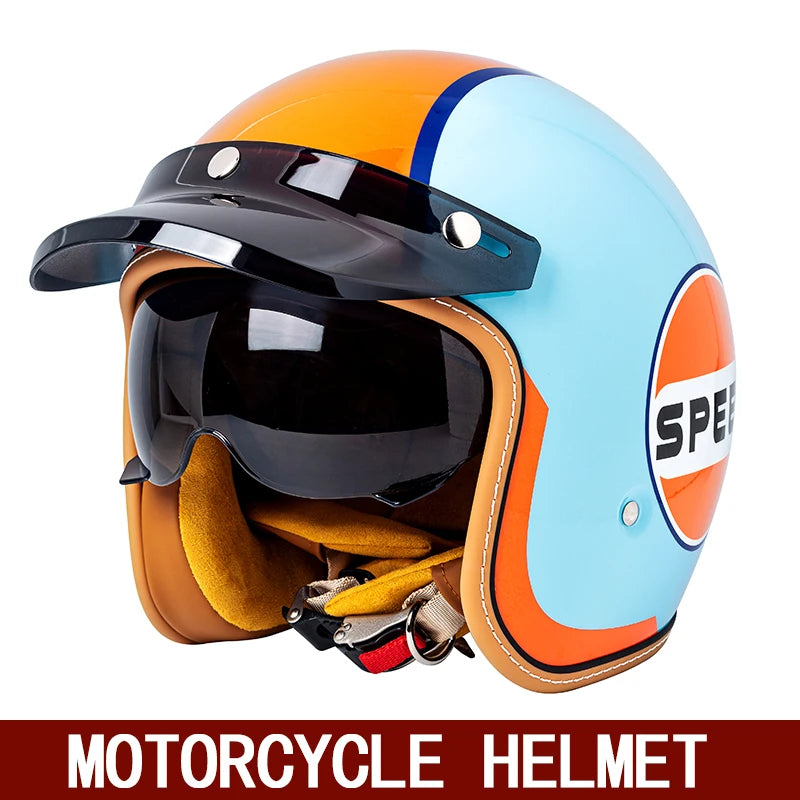 Retro 3/4 Semi-Open Motorcycle Helmet for Winter mt-5-1 xxl by HitMyNeed