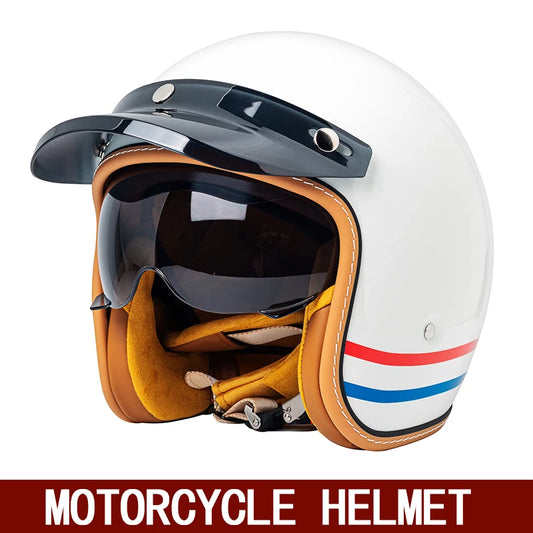 Retro 3/4 Semi-Open Motorcycle Helmet for Winter mt-5-3 xxl by HitMyNeed