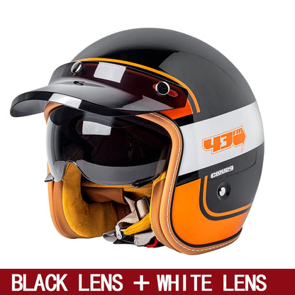 Retro 3/4 Semi-Open Motorcycle Helmet for Winter mt-5-5 xxl by HitMyNeed