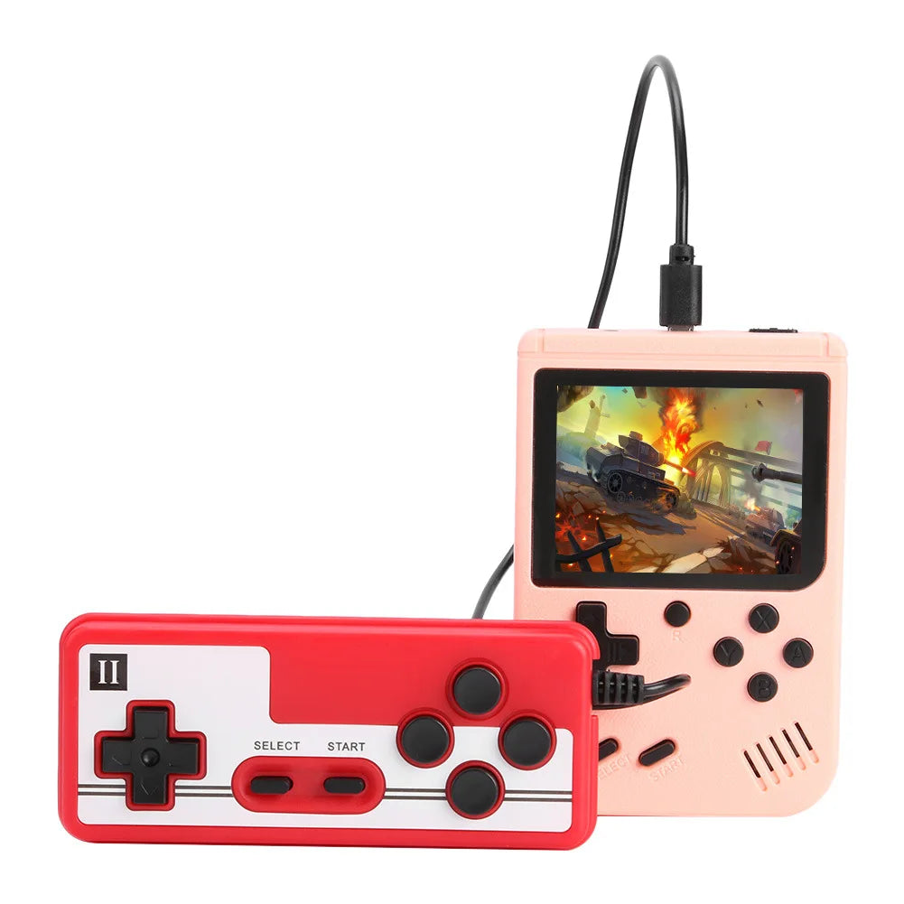 Retro 8-Bit Handheld Game Console with 500 Games pink-doubles by HitMyNeed
