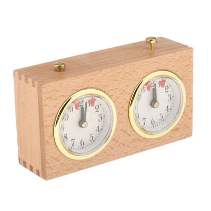 Retro Analog Wooden Chess Clock with Dual Timers by HitMyNeed