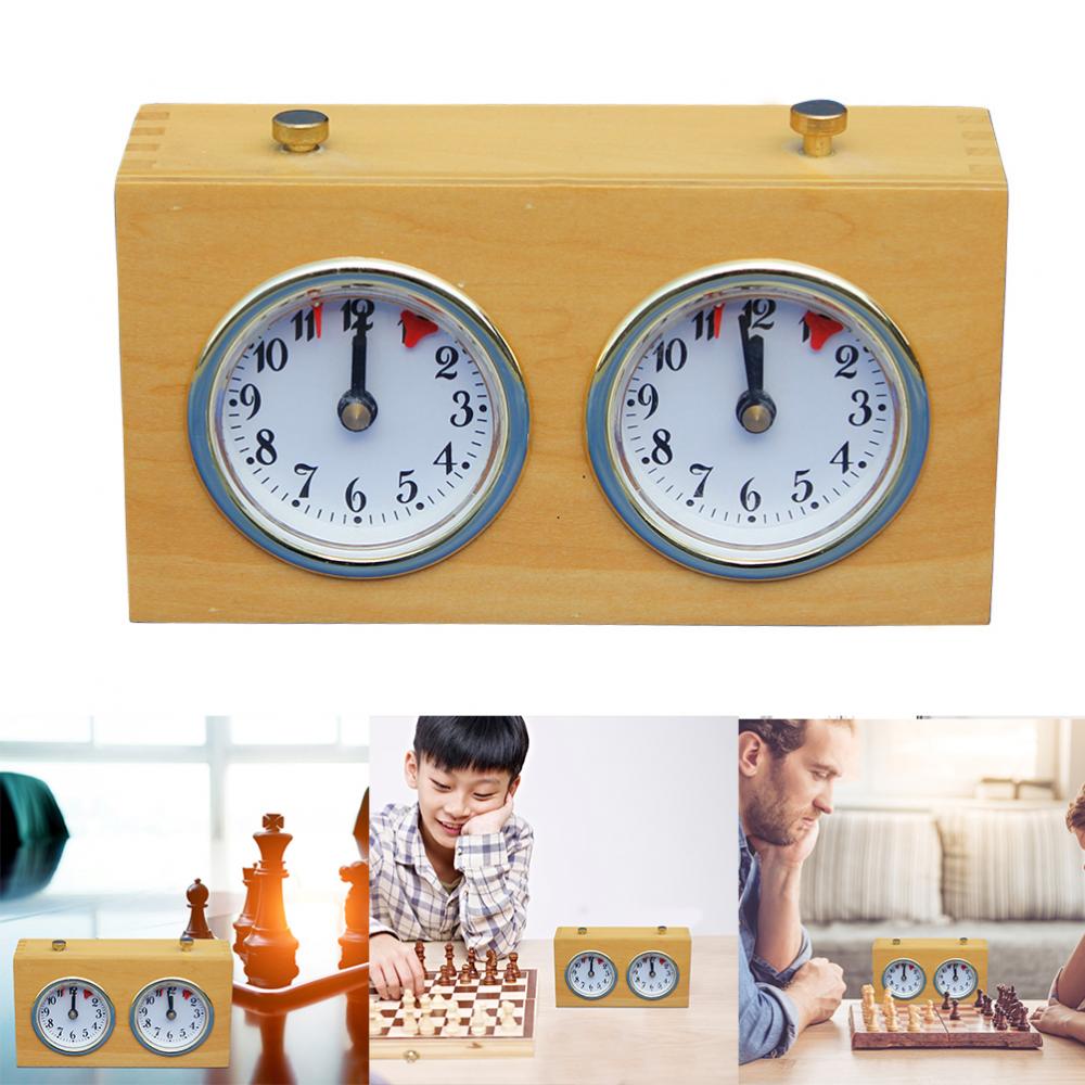 Retro Analog Wooden Chess Clock with Dual Timers by HitMyNeed