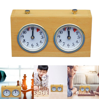 Retro Analog Wooden Chess Clock with Dual Timers by HitMyNeed