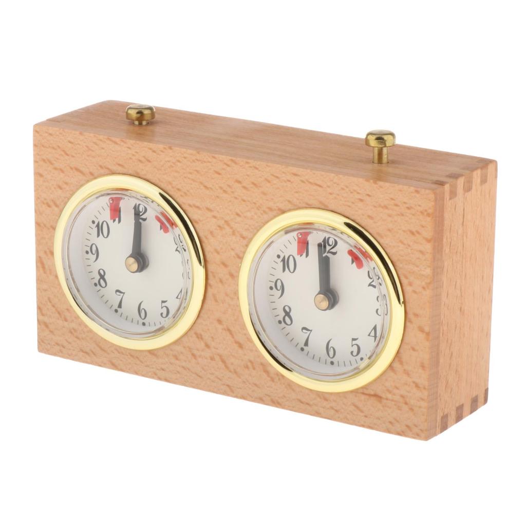 Retro Analog Wooden Chess Clock with Dual Timers by HitMyNeed
