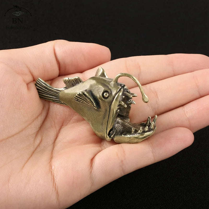 Retro Brass Anglerfish Ocean Miniature Decoration by HitMyNeed