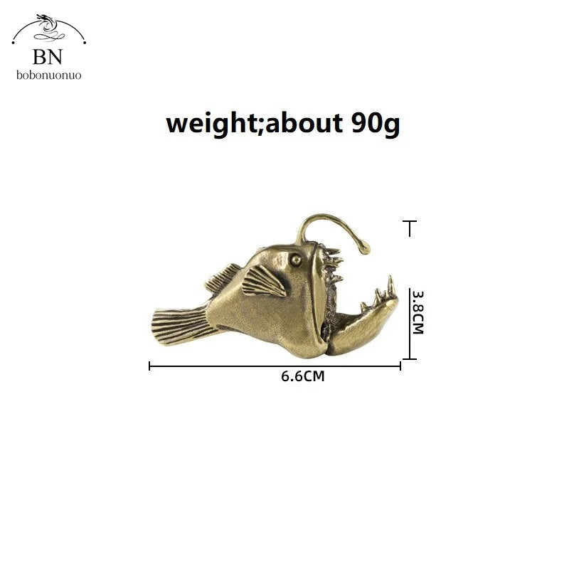 Retro Brass Anglerfish Ocean Miniature Decoration by HitMyNeed