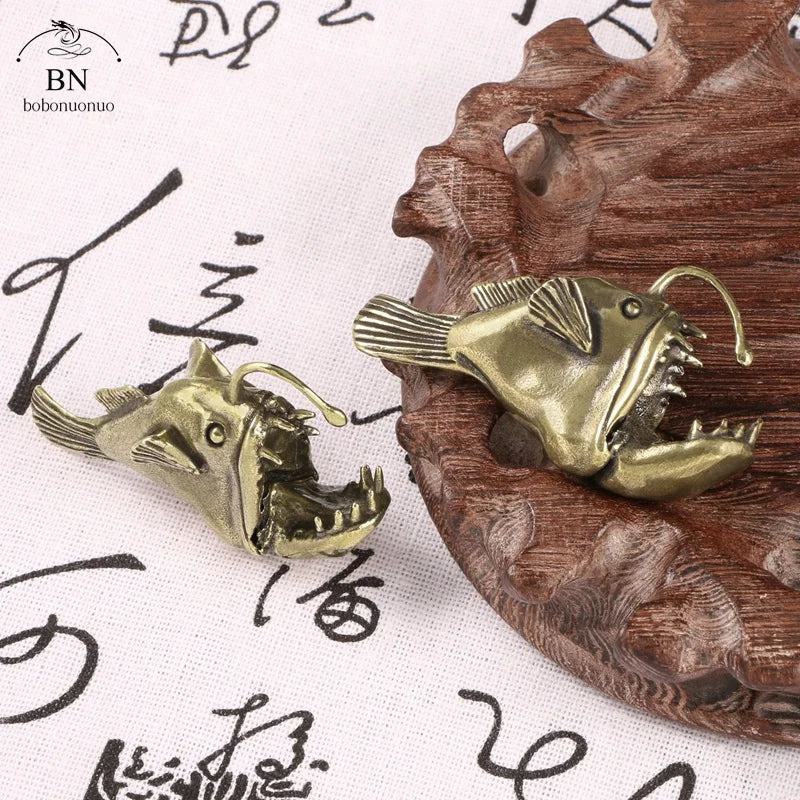 Retro Brass Anglerfish Ocean Miniature Decoration by HitMyNeed