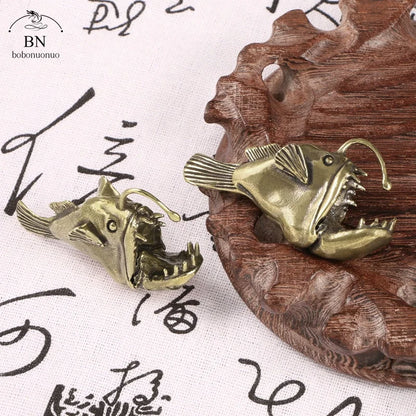 Retro Brass Anglerfish Ocean Miniature Decoration by HitMyNeed