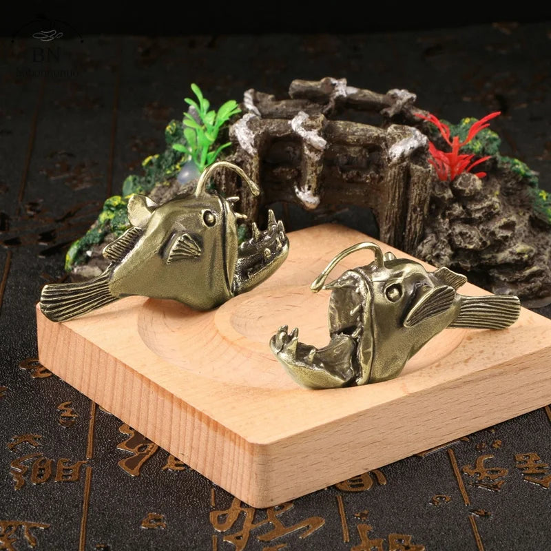 Retro Brass Anglerfish Ocean Miniature Decoration by HitMyNeed