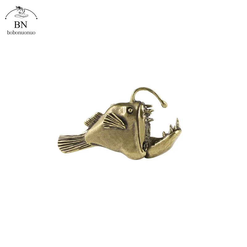 Retro Brass Anglerfish Ocean Miniature Decoration by HitMyNeed