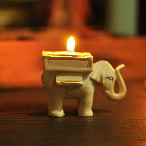 Retro Elephant Tea Light Holder in Resin by HitMyNeed