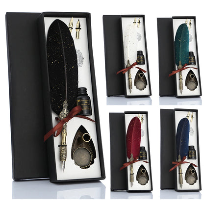 Retro Feather Dip Calligraphy Quill Pen Set by HitMyNeed