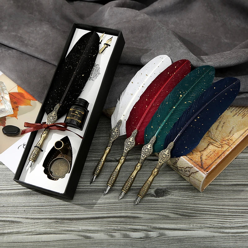 Retro Feather Dip Calligraphy Quill Pen Set by HitMyNeed