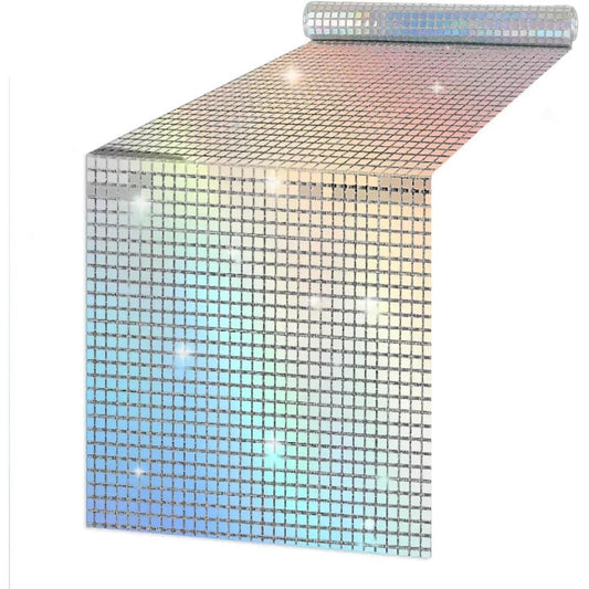 Retro Glitter Sequin Table Runner for Parties colorful 33x180cm by HitMyNeed